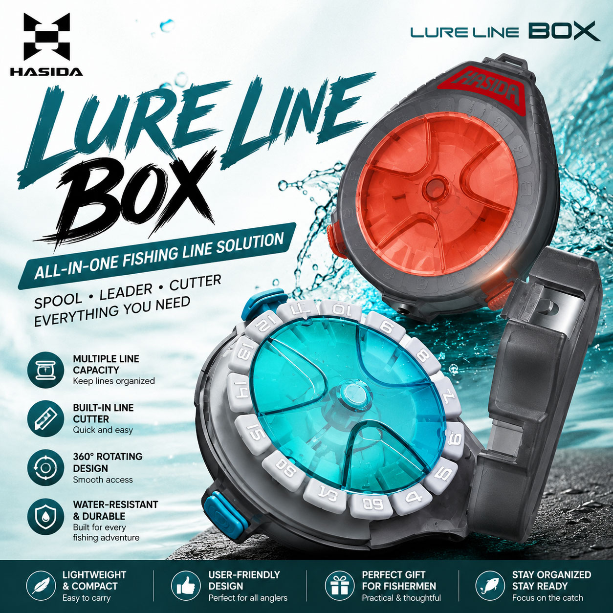 Spinning Reel - HASIDA Sub Line Box Fishing Tackle